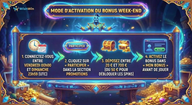 WishWin Casino activation bonus weekend