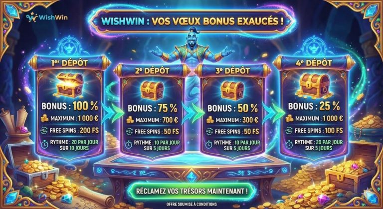 WishWin Casino bonus bienvenue