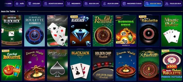 WishWin Casino jeux table